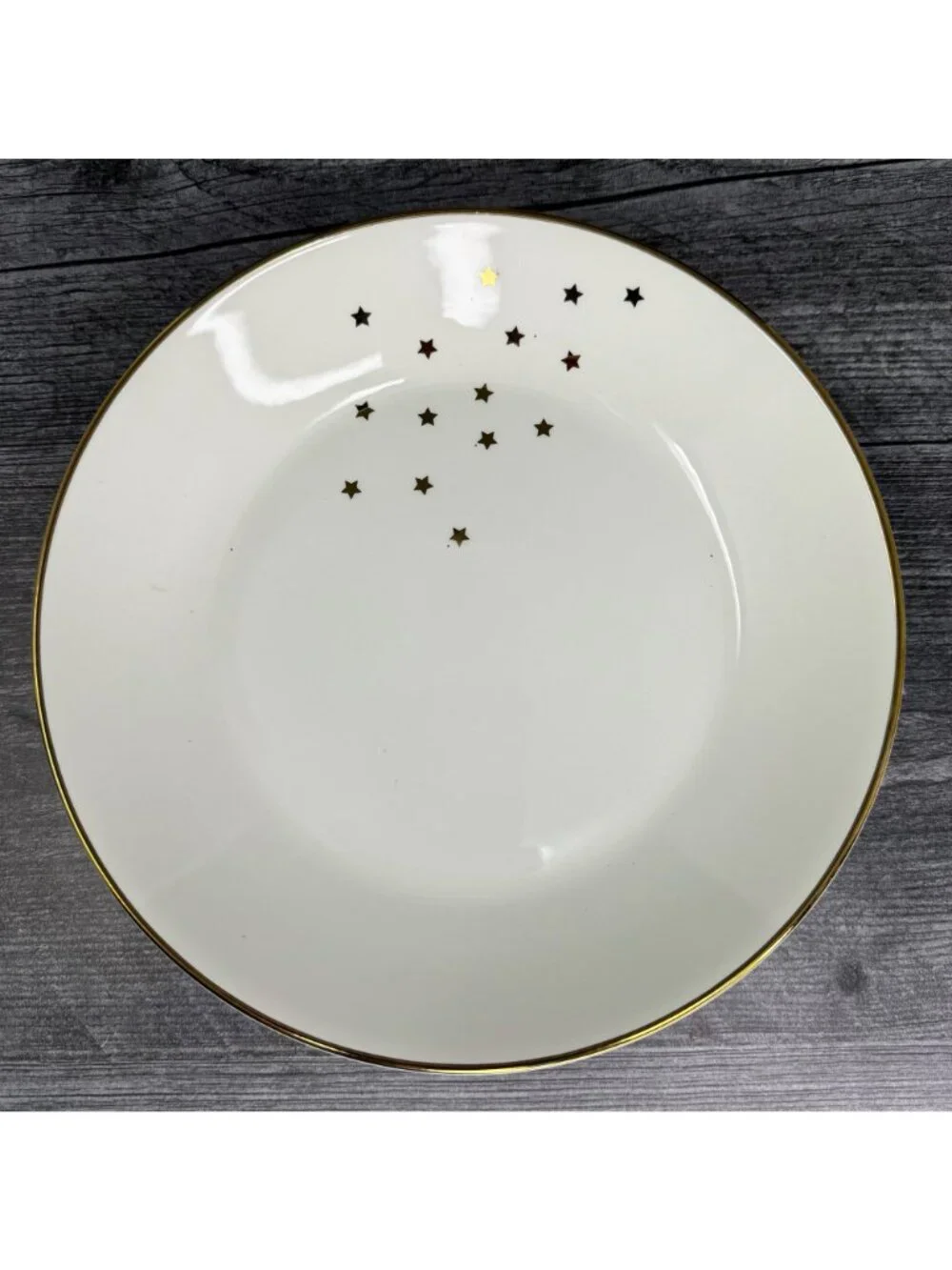 Vintage Richard Ginori Manifattura GIN181 Gold & White Stars Gold Trim Soup Bowl